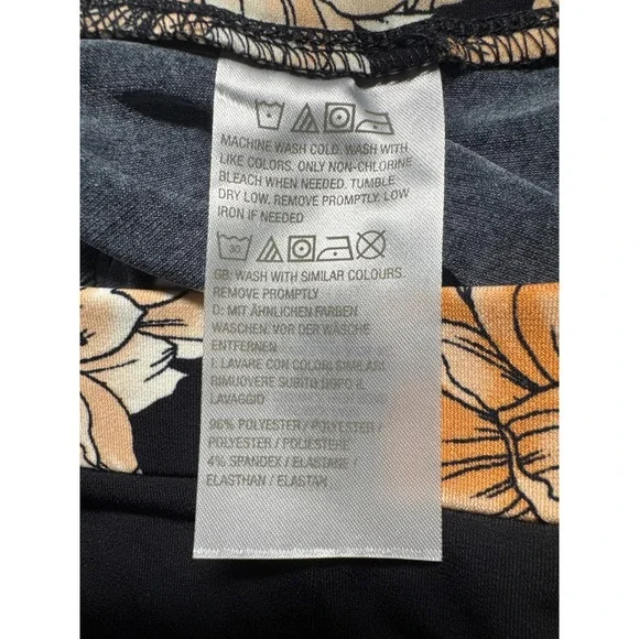 Susan Graver Floral Print Lounge Pants Wide Leg Comfy Black‎ XLP - Picture 3 of 8